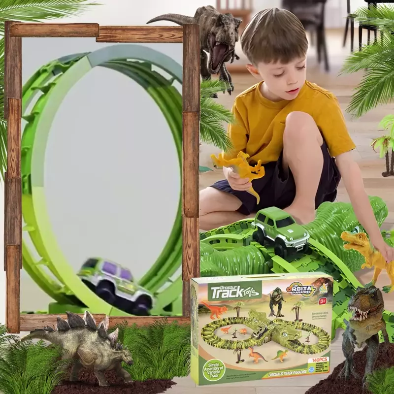 Dinoszaurusz Mágikus Versenypálya 140 Darabbal