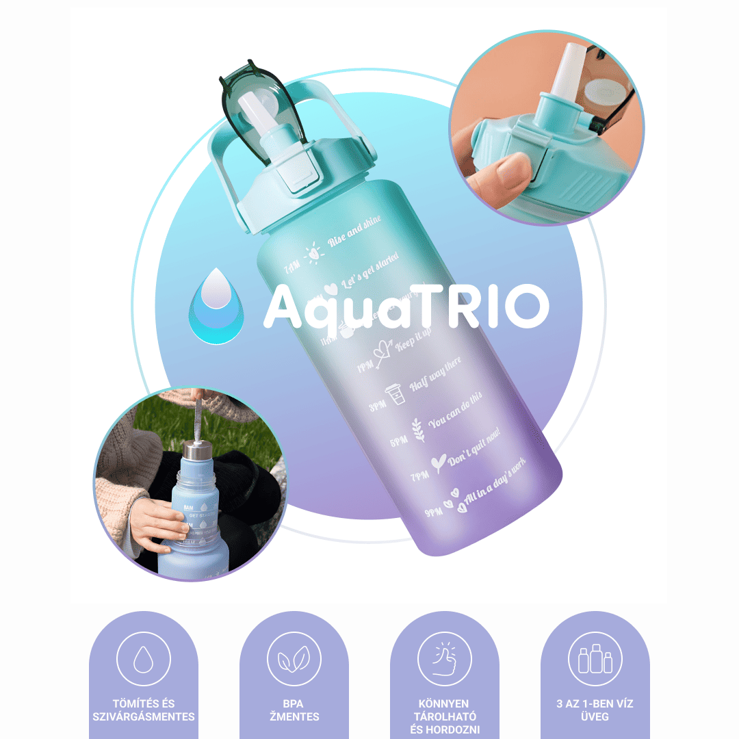 AquaTrio™ 3 az 1-ben motivációs vizespalack - Image 5