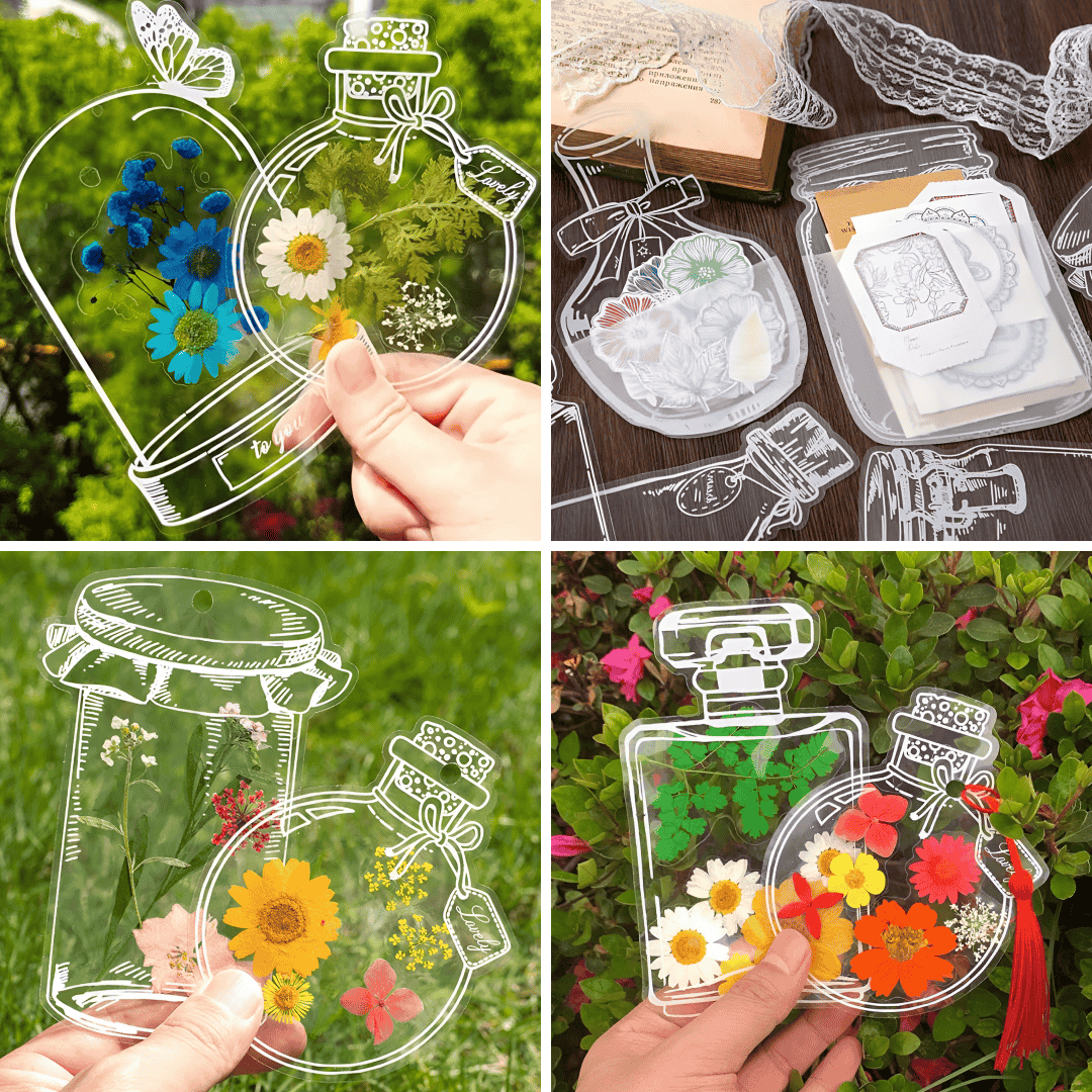 FLOWERMARKS™ ÁTLÁTSZÓ SZÁRÍTOTT VIRÁG KÖNYJELZŐK - 80 DB. 1+1 INGYEN! - Image 2