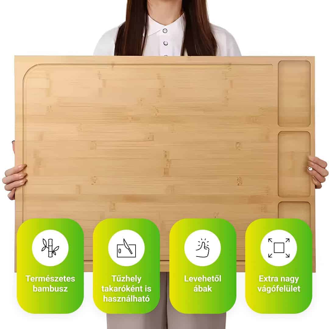 BambooCraft™ - Extra Nagy Bambusz Vágódeszka Levehető Lábakkal - Image 4
