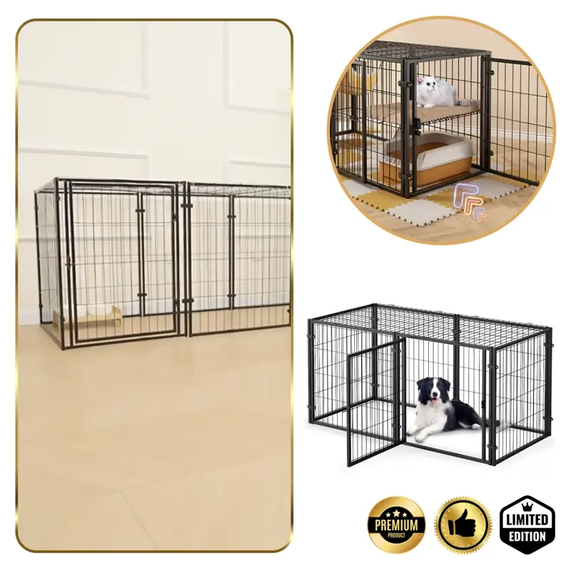 Pawz™ - Összecsukható, többfunkciós kutyakerítés ajtóval és levehető tetővel